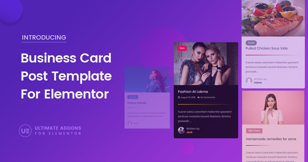 Business Card Post Template For Elementor