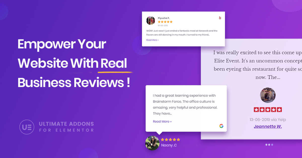 Business Reviews Ultimate Elementor
