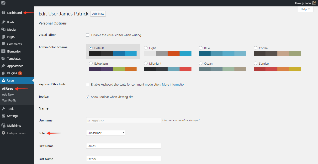 Users editor. User Edit. Dashboard names. Language change UI. Help info dashboard.