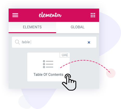 table of content ultimate elementor