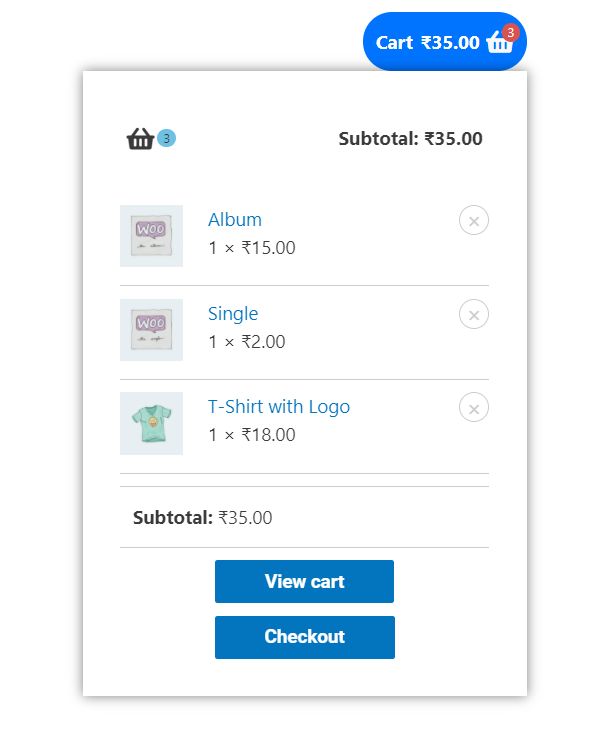 WooCommerce Mini Cart example