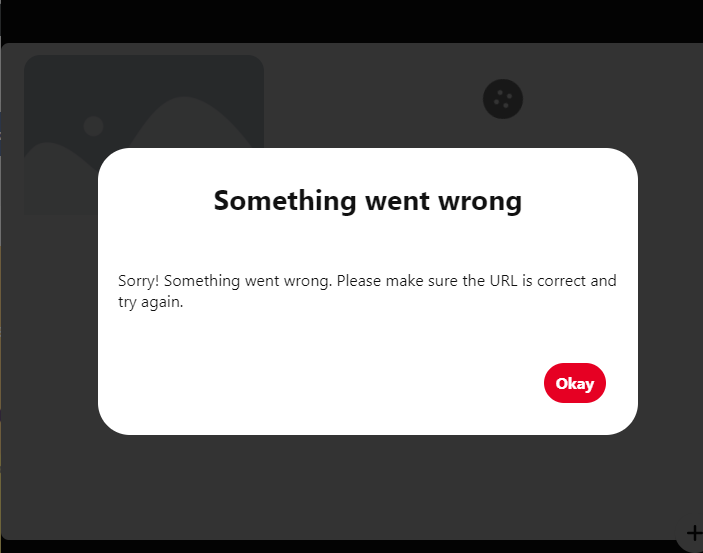 Pinterest social share error