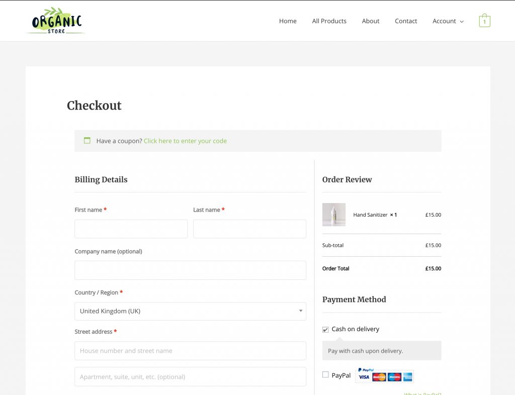 Woo – Checkout Widget