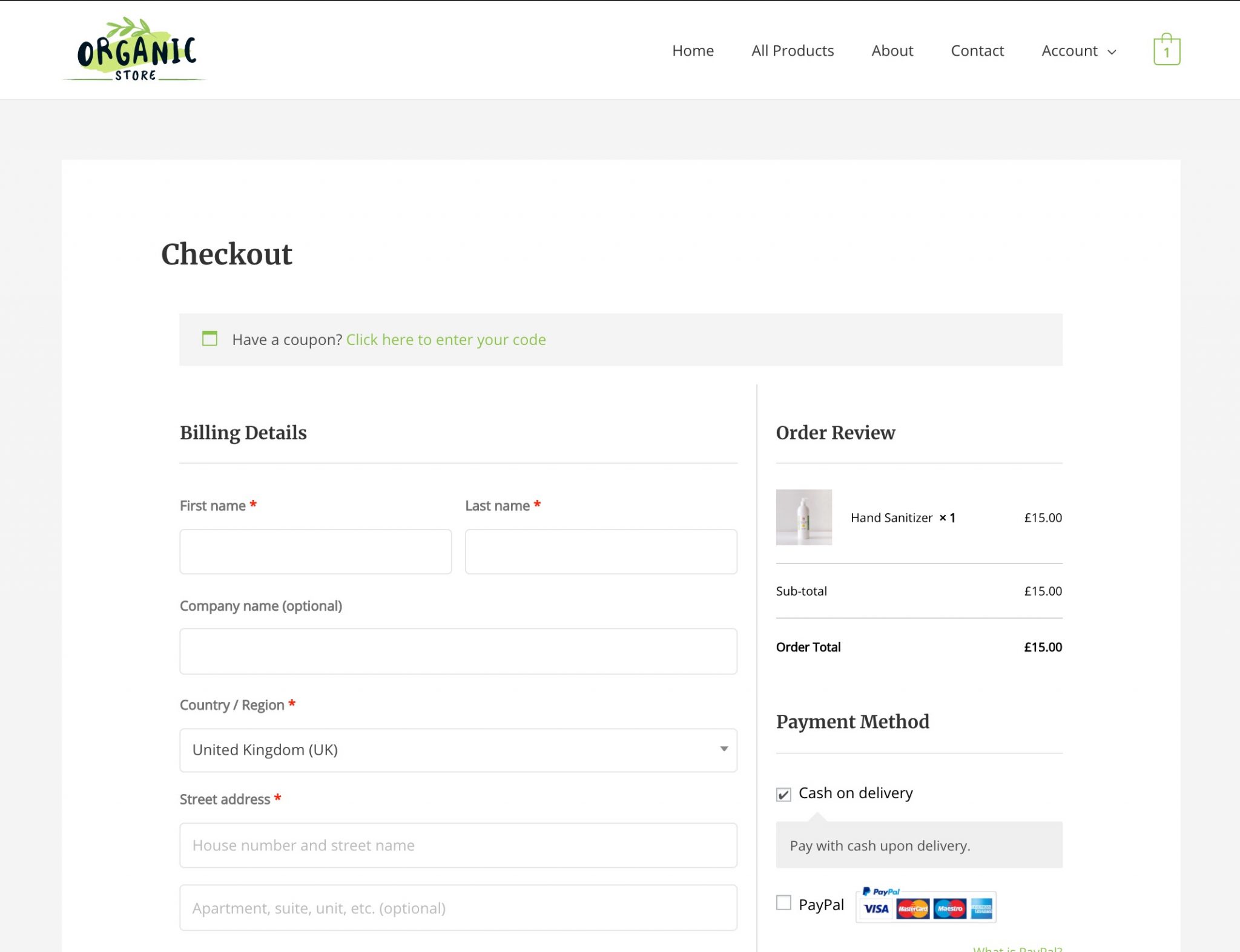 Woo – Checkout Widget