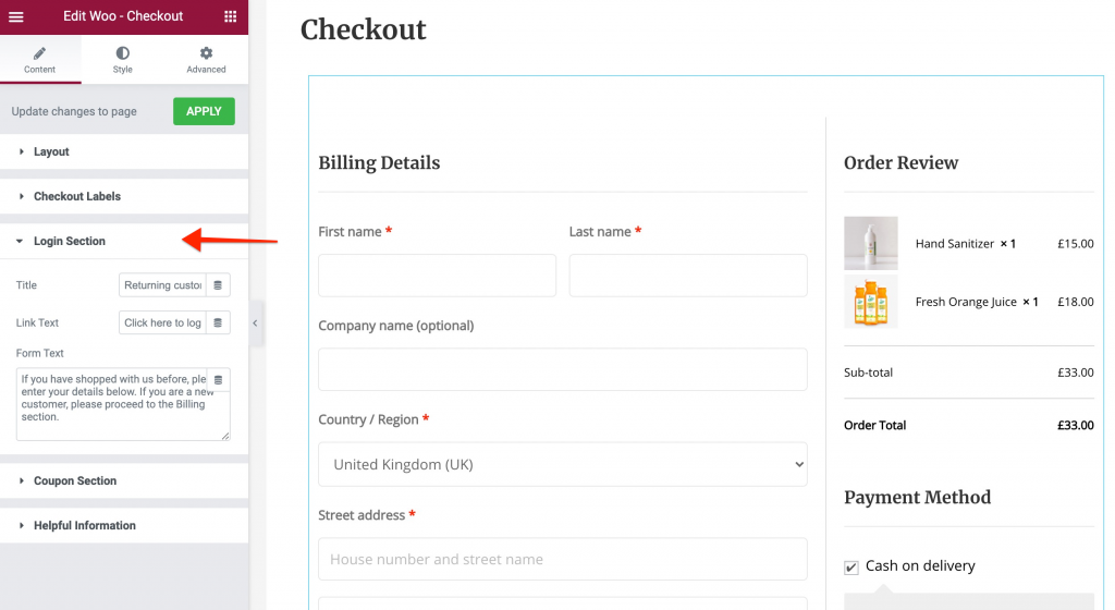 Woo – Checkout Widget