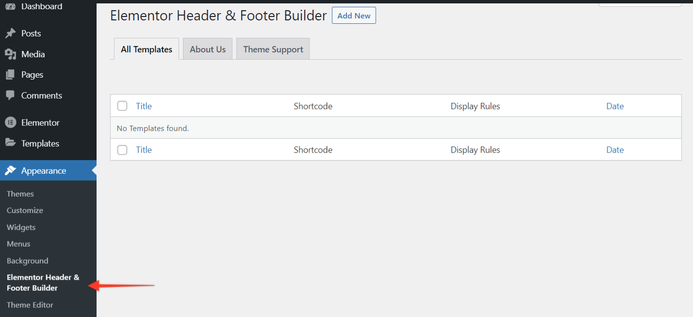 Elementor Header & Footer Builder templates