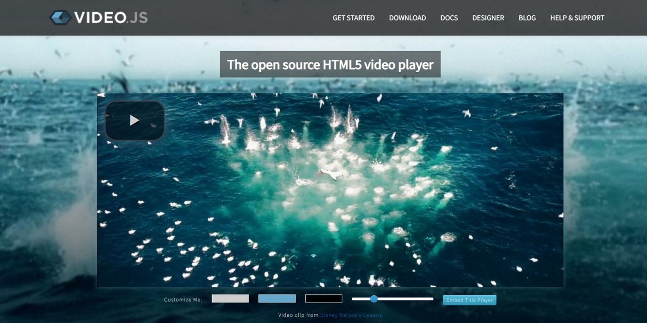 Video.js HTML5 Player Home Page