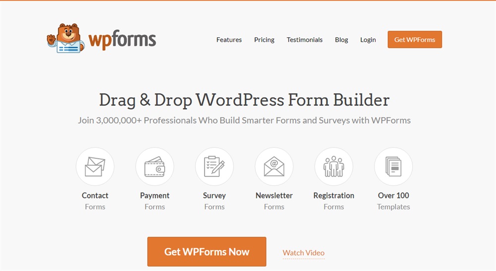 WPForms homepage