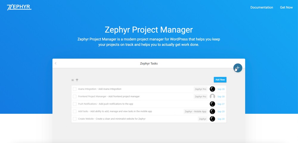 Zephyr project manager homepage