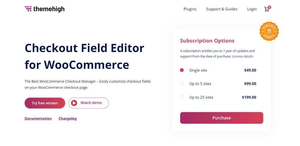 Checkout Field Editor (Checkout Manager) for WooCommerce extension
