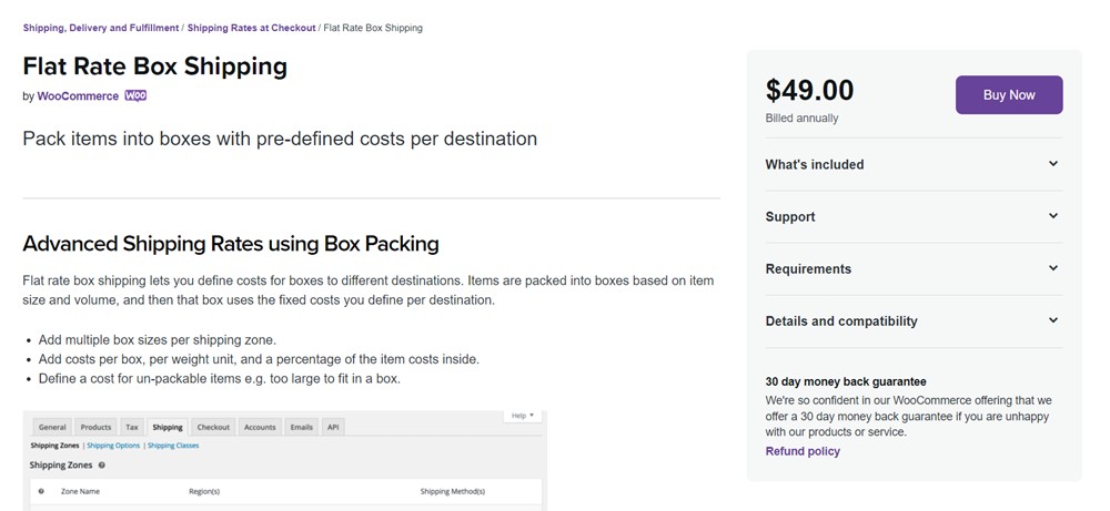 flat rate box shipping woocommerce extension
