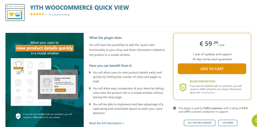 YITH WooCommerce Quick View plugin