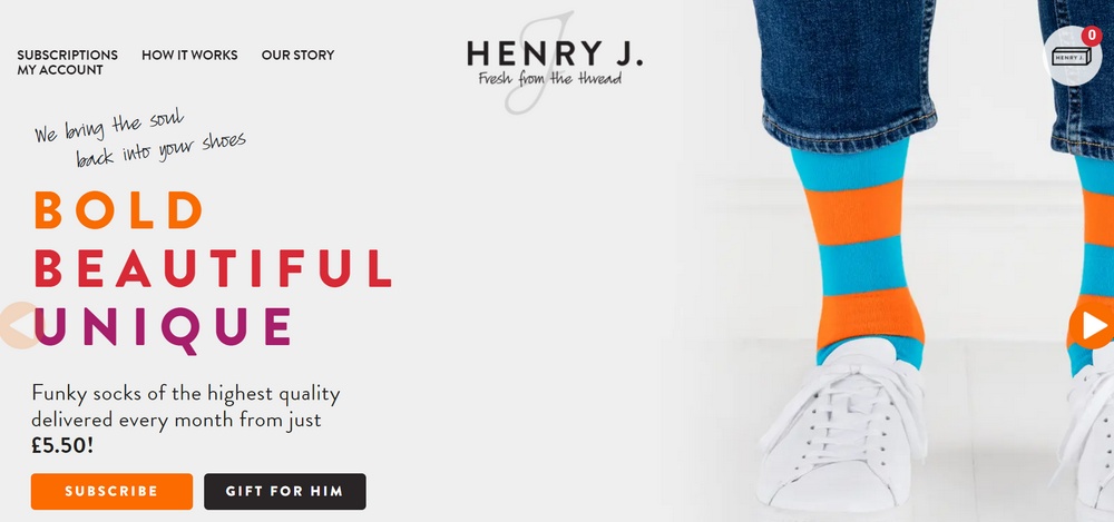 Henry J Socks website example