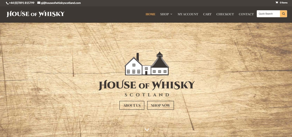 House of Whisky WooCommerce store example