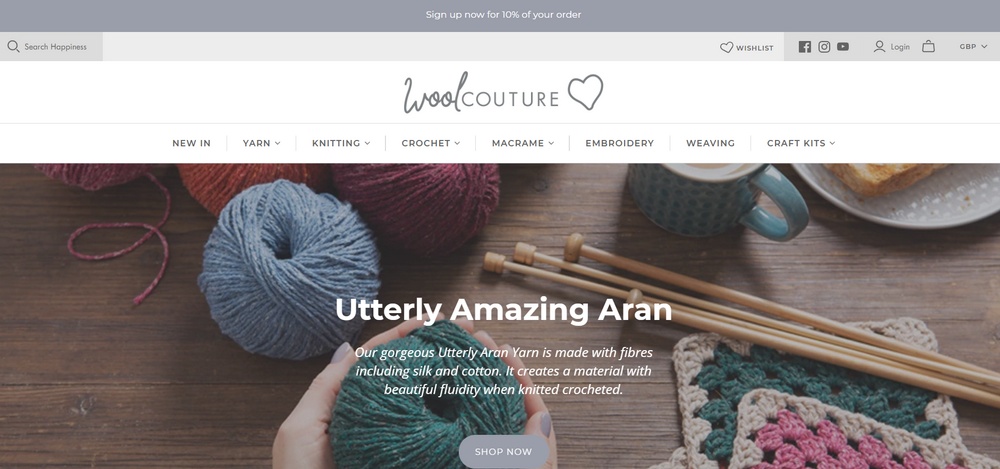 Wool Couture website example