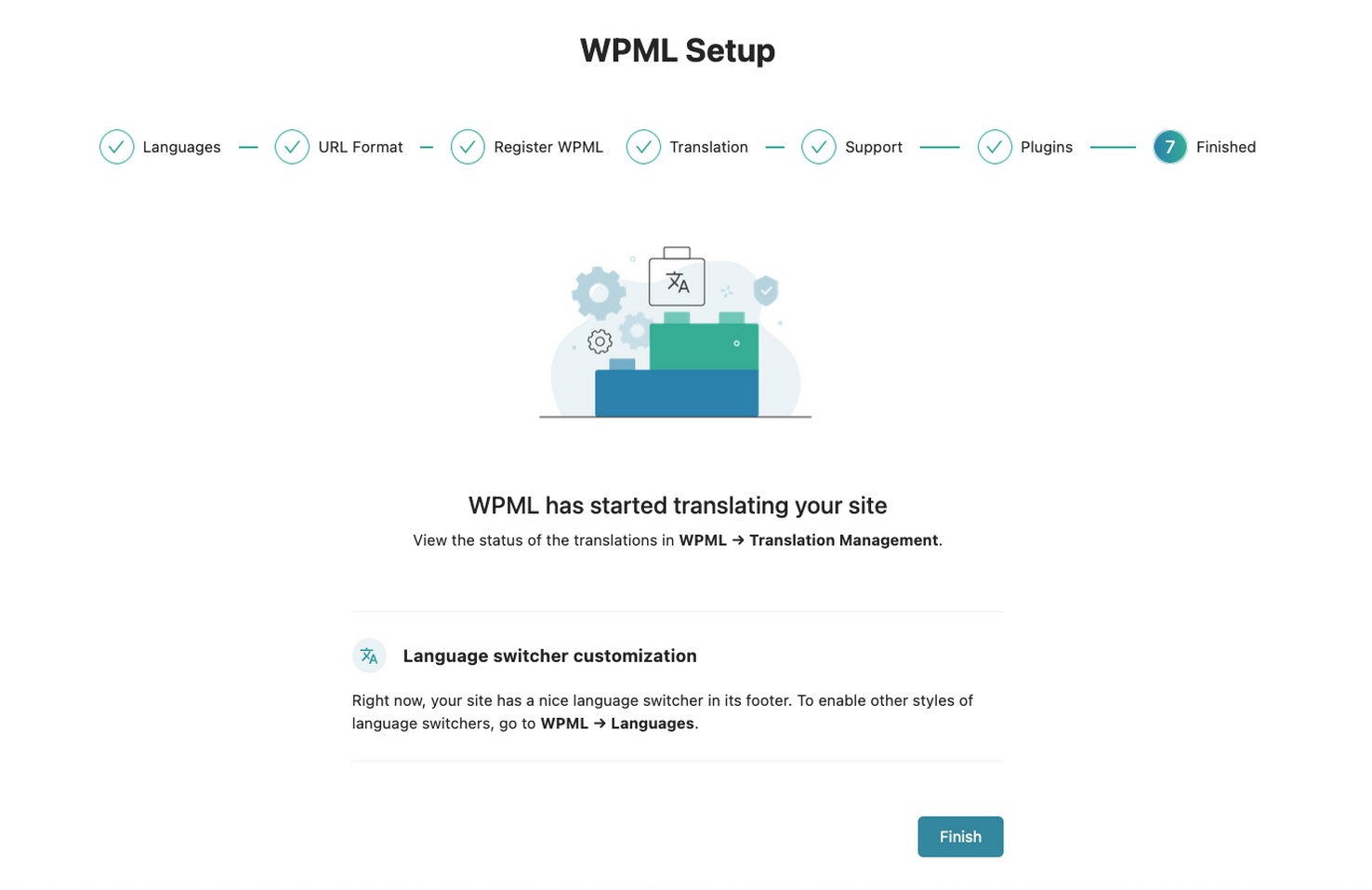 Finalizing WPML setup