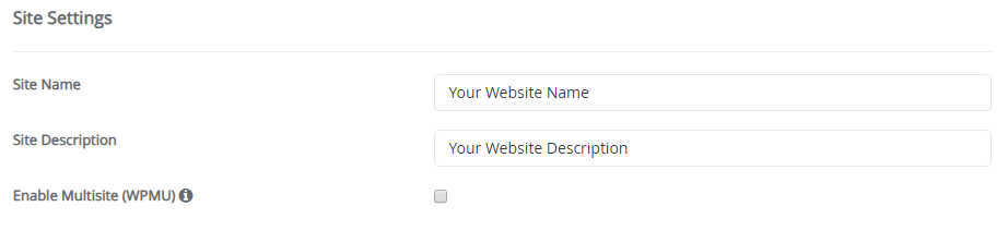 WordPress site settings