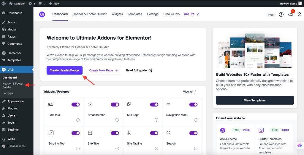 Elementor Header & Builder