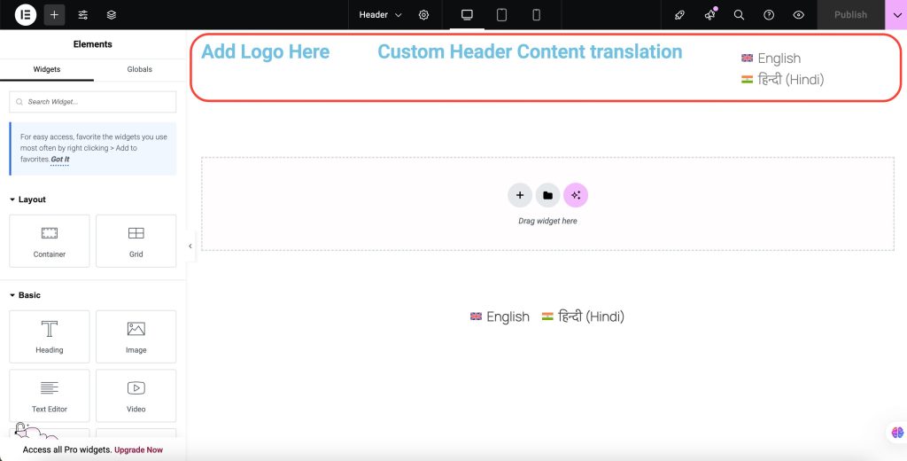 String Translation in editor
