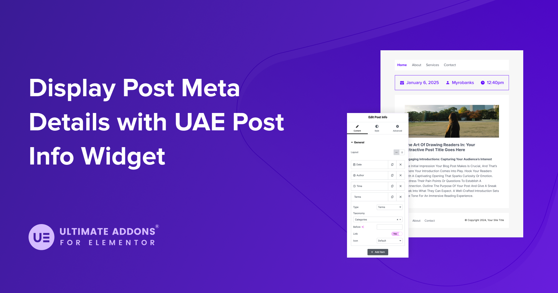 Display Post Meta Details with UAE Post Info Widget