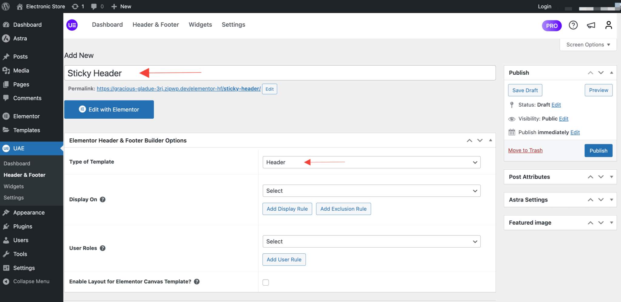 How to make Ultimate Addons for Elementor – Sticky Header On Scroll ...