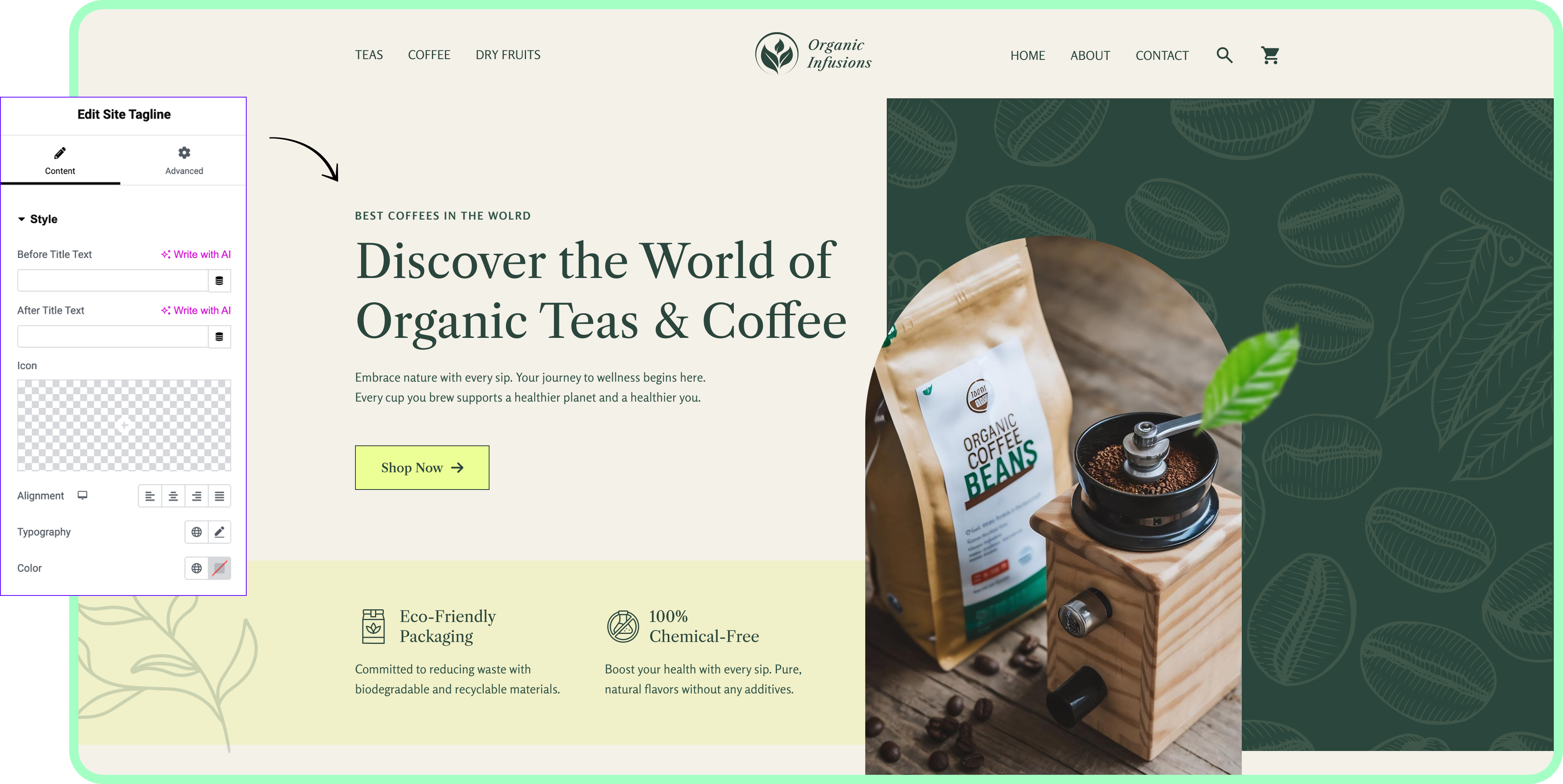 Website Tagline Display & Style WordPress Site Tagline