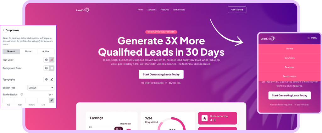 Stylish & Responsive Navigation Menu