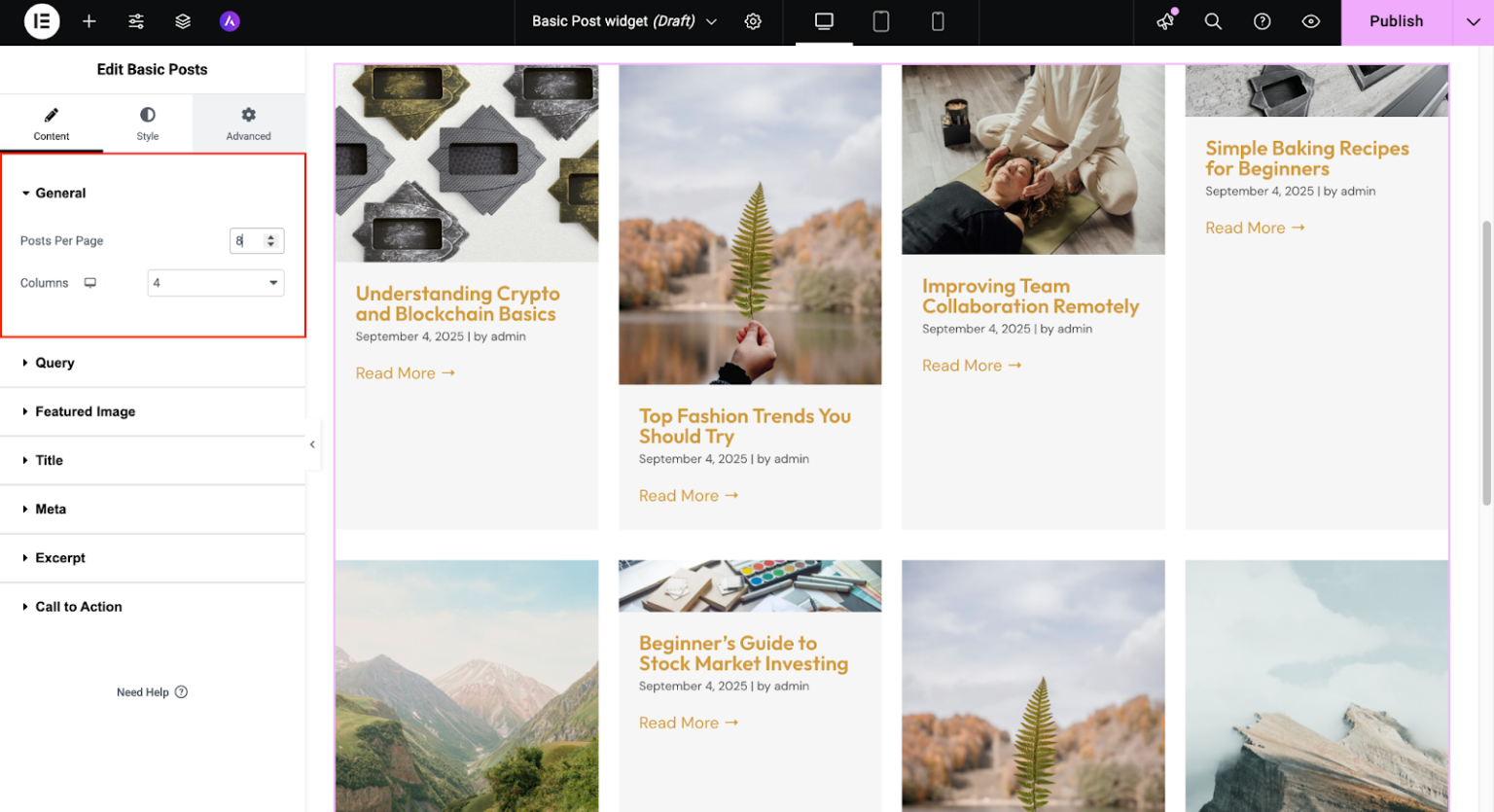 Basic Posts Widget